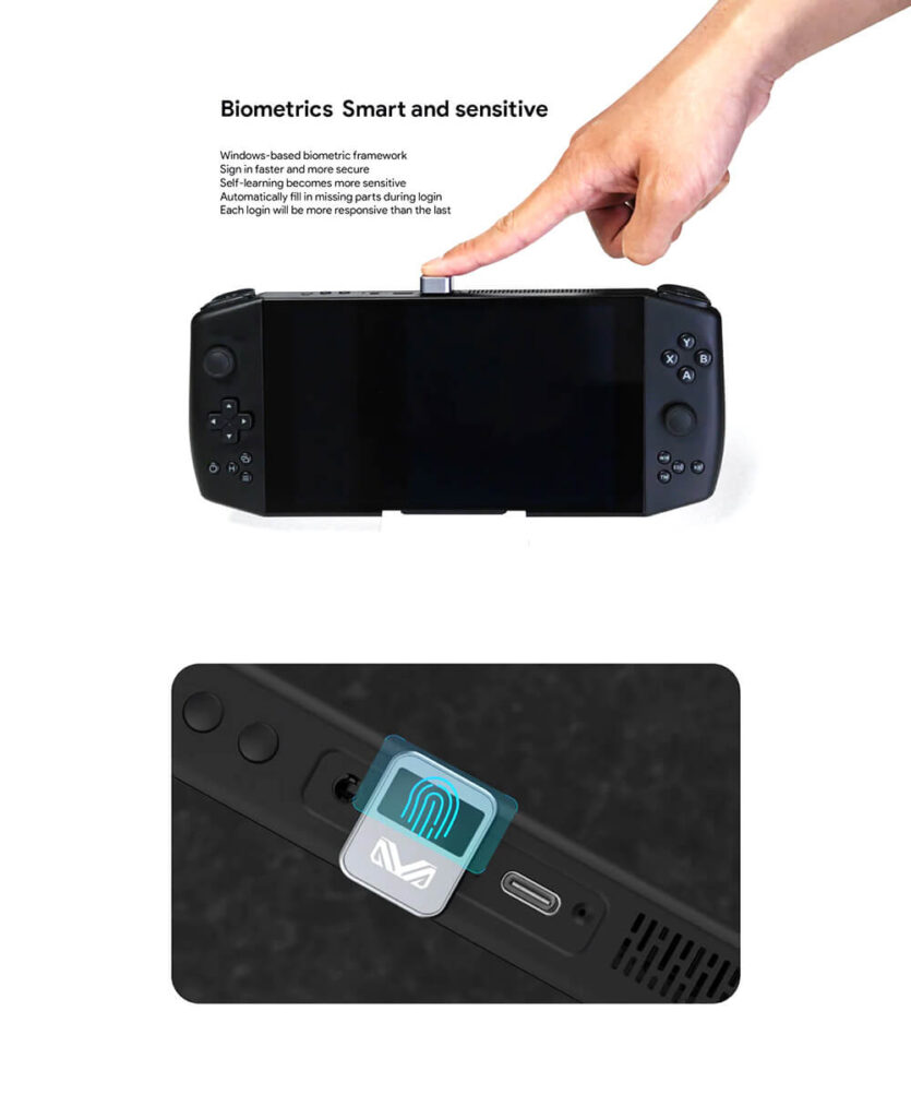 Image showing how fast the AYANEO Hola Fingerprint Scanner unlocks your AYANEO PC Gaming Handheld