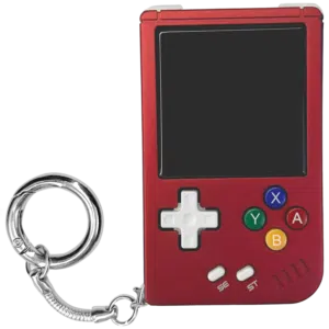 Red ANBERNIC RG Nano with keychain