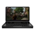 The GPD Win Mini (2024), a compact handheld gaming device with a minimalist design, featuring integrated controls and a high-resolution screen.