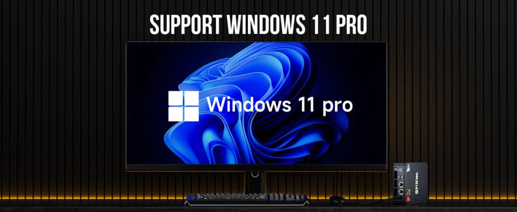 GMKtec NucBox running Windows 11 Pro, offering a modern and efficient operating system for enhanced productivity and computing