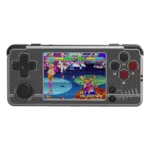 MiYoo A30 handheld gaming console in gray color featuring a stylish and contrasting design for retro gaming enthusiasts