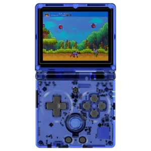 ANBERNIC RG35XXSP Transparent Blue Handheld Playing Video Game