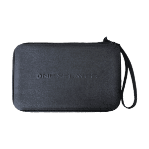 A black protective carrying case for the ONEXPLAYER handheld gaming device. The case has a textured exterior with the ONEXPLAYER logo embossed on the front. It features a zipper closure and a wrist strap for easy carrying.