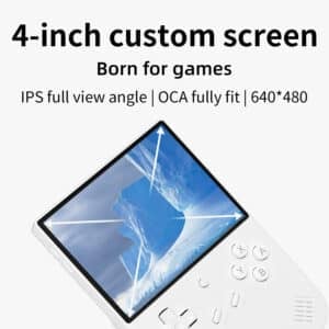 Anbernic RG 40XXV : écran IPS de 4 pouces avec laminage complet OCA, résolution 640x480 et couleurs vives pour des expériences de jeu immersives.