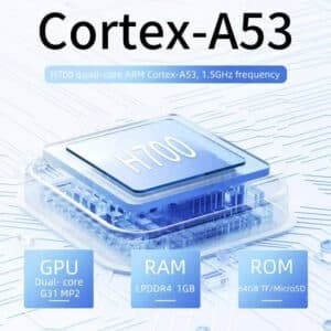 Anbernic RG 40XXV : équipé d'un processeur ARM Cortex-A53 quadruple cœur H700 à 1,5 GHz et d'un GPU double cœur G31 MP2 pour des performances de jeu fluides et sans décalage.