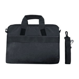 A compact black protective case for the GPD DUO, featuring a durable fabric exterior, double handles, and a zippered main compartment for secure storage.