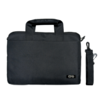 A black protective case with handles designed for the GPD Duo, featuring a sleek design and a detachable shoulder strap. The GPD logo is visible in the lower corner.