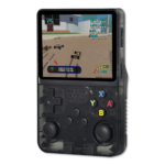 R36S handheld gaming console - Transparent Black