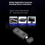 Image showing the X9 game console connected to various high definition devices including a TV projector and general display Text highlights support for 4K picture quality across multiple devices with the console displayed at the bottom