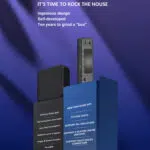 A futuristic display of the X9 PRO gaming stick alongside two controllers set against a dynamic background The caption reads Unprecedented because it surpasses all and describes the device as a tribute to classic gaming with modern enhancements