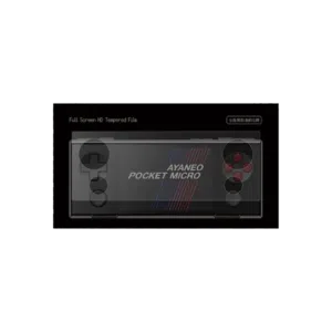 AYANEO Pocket Micro Screen Protector packaging showcasing a full-screen HD tempered film designed for the AYANEO Pocket Micro console, emphasizing precise fit and durability.