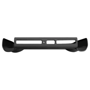 A back view of the black grip accessory for the AYANEO Pocket ACE, against a white background. The accessory features a central cutout with white striped vents, and two rounded, ergonomic grips on the left and right sides.