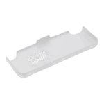 A three quarter rear view of a white protective case for the AYANEO Pocket S2 handheld gaming console isolated against a white background The case has a cutout for the display and controls a perforated section for ventilation and openings for ports along the bottom edge