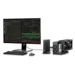 GPD G2 utilised in a professional workstation setup for Linux-based data processing, AI model monitoring, and software development.