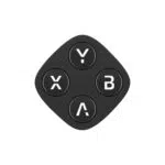 A single matte black, rounded diamond-shaped gaming controller module showing four circular black action buttons with white lettering for the Y, X, B, and A buttons.