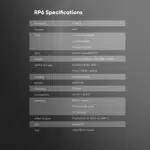 A comprehensive technical specification chart for the Retroid Pocket 6 console set against a dark gray background. The table details an 8 Gen 2 4nm processor, Adreno 740 GPU, 5.5-inch 120Hz 1080p AMOLED screen, LPDDR5x RAM options (8GB or 12GB), UFS 3.1 storage (128GB or 256GB), active cooling, 6000mAh battery with 27W charging, Wi-Fi 7, Bluetooth 5.3, USB 3.1 Type-C, a 3.5mm headphone jack, a TF microSD card slot, 4K 60Hz DisplayPort video output via USB-C, Android 13 OS, and device dimensions of 205.5 by 80.5 by 17.2 millimeters.