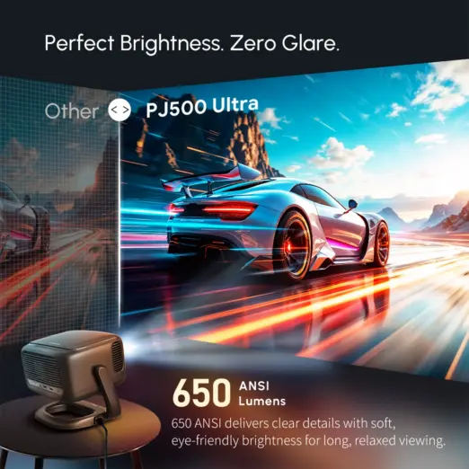 RockTek PJ500 Ultra Smart Projector – 1080p, 600 ANSI & Wi‑Fi 6