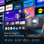 RockTek PJ500 Ultra Smart Projector – 1080p, 600 ANSI & Wi‑Fi 6