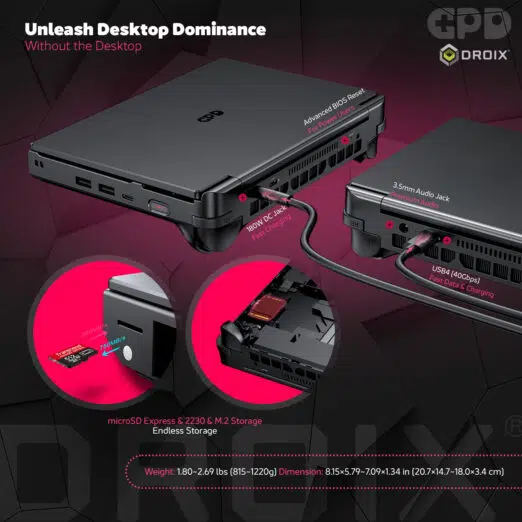GPD WIN Max 3 handheld gaming PC promotional infographic — infographic 05