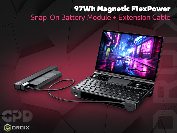 GPD WIN Max 3 Handheld Gaming PC 7 GPD WIN Max 3 97Wh magnetic FlexPower battery