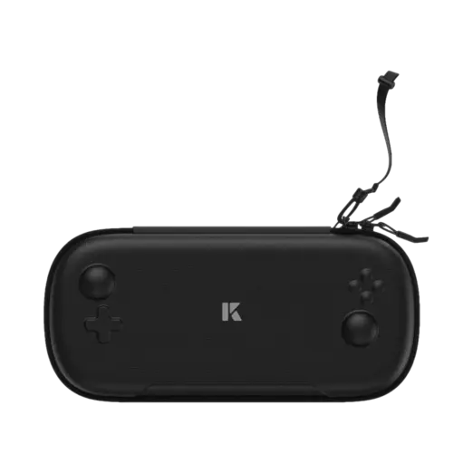 KONKR-POCKET-FIT-CASE-LISTING-DONE-01-2803779b-1ca6-4f16-a245-766f1ab2d0f9.webp KONKR Pocket Fit Carrying Case front view in matte black textured shell with zipper pull and wrist strap