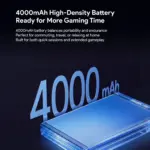 KONKR Pocket Advance Android gaming handheld 4000mAh battery graphic with blue ribbed cell and 3D capacity text